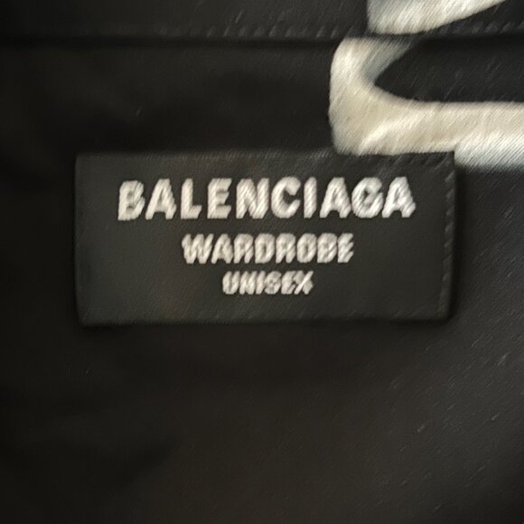 Balenciaga Black & White Script Button Up Shirt - Picture 3 of 6